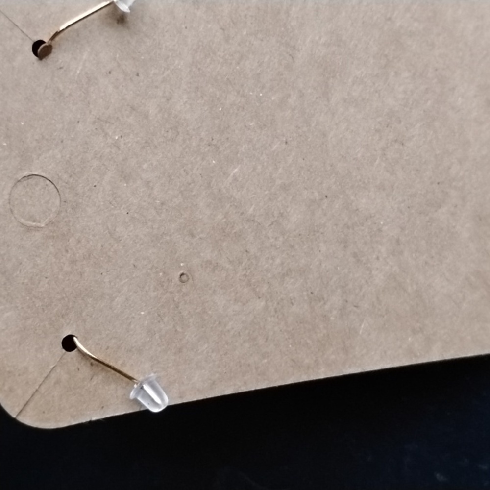 Hand Crafted Elegant Gold Geometric Diamond Cut Earrings - Picture 3 of 5
